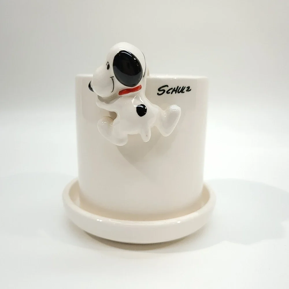 Determined Production Snoopy Mini Planter Ceramic 1958 1966 Peanuts‎ Schulz VTG